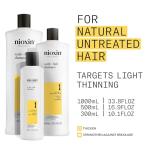 Nioxin Scalp + Hair Thickening System 1 Shampoo | For Natural or Untreated Hair with Light Thinning | With Niacinamide and Biotin | 10.1 Fl oz.