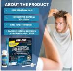 KIRKLAND SIGNATURE Minoxidil 5% Hair Regrowth Treatment for Men | 6 Months Supply | Topical Solution | Extra Strength | Clinically Proven | Unscented Drops | Dropper & Sprayer Included