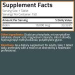 Bronson Biotin 10,000mcg, Supports Healthy Hair, Skin and Nails, Vegetarian, Non-GMO, 150 Tablets