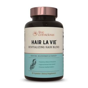 Hair La Vie Live Conscious Revitalizing Blend Hair Growth Vitamins for Women to Support Health of Hair - Supplements w/Biotin, Collagen & Saw Palmetto for Thick, Full Hair - 60 Caps