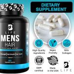 Men’s Hair Supplement – 60 Capsules – Biotin for Hair Growth Men – Hair Vitamins for Hair Loss for Men – Hair Supplements for Hair Growth with Collagen, Zinc, Selenium, Vitamins A,C,D,E – 30 Servings