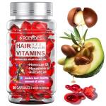 POEROES Hair Treatment Serum 50 Capsules Hair Vitamins A C E Pro B5 - Hair Serum for Frizzy and Damaged Hair - Hair Oil with Argan & Avocado Oil - Leave in Conditioner for Women & Men