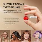POEROES Hair Treatment Serum 50 Capsules Hair Vitamins A C E Pro B5 - Hair Serum for Frizzy and Damaged Hair - Hair Oil with Argan & Avocado Oil - Leave in Conditioner for Women & Men