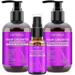 Hair Growth Shampoo and Conditioner Set With Rosemary, Biotin, Argan, and Castor Oils for Thinning, Damaged, Curly Hair