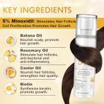 ZYXN Minoxidil for Men and Women, Hair Growth Biotin Serum with Batana and Rosemary for Hair Beard Regrowth Treatments Extra Strength Hair Loss Solution, Clinically Proven to Regrow Thicker