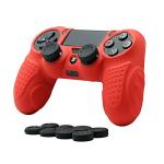 CHINFAI PS4 Controller DualShock4 Skin Grip Anti-Slip Silicone Cover Protector Case for Sony PS4/PS4 Slim/PS4 Pro Controller with 8 Thumb Grips (Red)