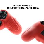 CHINFAI PS4 Controller DualShock4 Skin Grip Anti-Slip Silicone Cover Protector Case for Sony PS4/PS4 Slim/PS4 Pro Controller with 8 Thumb Grips (Red)