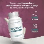 PUREHEALTH RESEARCH ReGrow - Hair Growth Vitamins - with Saw Palmetto, Biotin, Collagen, Zinc, Iron, Iodine, Selenium & More - Hair Supplements for Women & Men - 60 Capsules