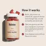 HIMS & HERS biotin Builder Gummy with Vitamins B12, B6 and D, Gluten Free, no Artificial sweeteners or Flavors, Wild Cherry, 60 Count