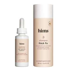 hims Thick Fix Hair Thickening Shampoo & 5% Minoxidil Treatment Serum Set - Hair Loss Treatment for Men - Moisturizing, Color Safe Shampoo & Serum - 2 Count