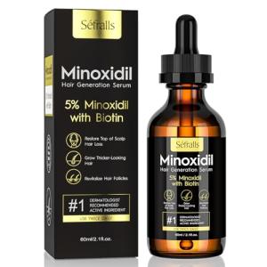 5% Minoxidil Hair Growth Serum Oil For Men and Women, Biotin Hair Serum, Safest Hair Regrowth Treatment, Prevent Scalp Hair Loss 60ml / 2.11 fl.oz