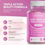 Rosabella Hair Growth Gummies for Women & Men – Vegan Hair Gummies with 5000mcg Biotin – Hair Vitamins for Strong, Healthy-Looking Hair – Gummy Biotin Supplement – 60 Count