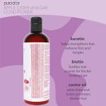 PURA D'OR 16 Oz Apple Cider Vinegar Thin2Thick Conditioner - Biotin, Keratin, Caffeine, Castor Oil & Key Active Ingredients for All Hair Types, Men & Women