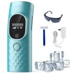 Laser Hair Removal for Women and Men - Permanent Painless Ice Cooling IPL Device Remover Machine with Shaver, Goggles, 999,999 Flashes for Body and Face, Corded