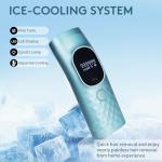 Laser Hair Removal for Women and Men - Permanent Painless Ice Cooling IPL Device Remover Machine with Shaver, Goggles, 999,999 Flashes for Body and Face, Corded