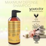 PURA D'OR 16 Oz MD Anti-Hair Thinning Maximum Defense Shampoo - 0.5% Coal Tar, Biotin, Proprietary Herbal Blend For Dry & Itchy Scalp, No Sulfates - For Men & Women