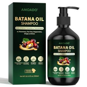 Batana Oil Shampoo for Hair Growth, Strengthening, Thickening, Sulfate Free Hair Shampoo for Women & Men with Thinning Hair & Hair Loss, Infused Rosemary, Tea Tree Oil & Mint, 10.15 fl.oz