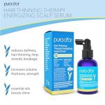 PURA D'OR Hair Thinning Therapy Energizing Scalp Serum 4oz w/Copper Tripeptide, Biotin, Caffeine, Plant Stem Cell, Catalase & DHT Balance, Rosemary Green Tea Leaf Extract, All Hair Types, Men Women