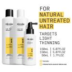 Nioxin Scalp + Hair Thickening System 1 | For Natural or Untreated Hair with Light Thinning | With Niacinamide and Biotin | Trial Size | 1 Month Supply
