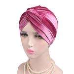 Surkat Velvet Pleated Twist Turban Headwrap Stretch Indian Hair Loss Hat Beanie for Women