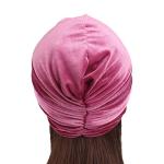 Surkat Velvet Pleated Twist Turban Headwrap Stretch Indian Hair Loss Hat Beanie for Women