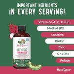 MaryRuth's Liquid Multivitamin + Hair Growth | Biotin 10000mcg | Lustriva Hair Growth Supplement | Clinically Tested in Women for Thicker Hair & Facial Wrinkle | Skin Care | Ages 18+ | 15.22 Fl Oz