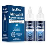 TecFlox 5% Minoxidil with Biotin for Men & Women, Beard Growth Oil, Hair Growth Serum, Unisex, 2-Pack, Total 4 fl oz for 4 Months