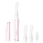 OLOV slim Facial Hair Removal for Women, Painless Eyebrow Trimmer with Pivoting Head, Electric Battery Operated Body Hair Remover with 2 Replaceable Blade for Face Neck Chin Bikini, Pink