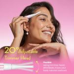 OLOV slim Facial Hair Removal for Women, Painless Eyebrow Trimmer with Pivoting Head, Electric Battery Operated Body Hair Remover with 2 Replaceable Blade for Face Neck Chin Bikini, Pink