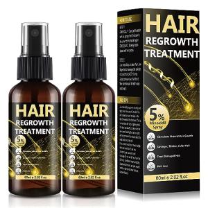 5% Minoxidil for Men & Women, Advanced Formula Hair Regrowth Spray and Topical Solution for Thinning Hair and Beard, Long-Lasting Results