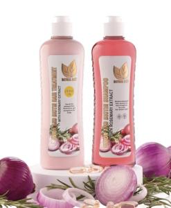 NATURAL SANT - Onion Biotin and Rosemary Shampoo & Treatment Set for Stronger, Thicker and Longer Hair - Soft and Shine, Hair Loss and Thinning Hair, Growth Shampoo, Paraben Free, Silicone Free