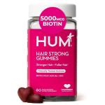 HUM Hair Strong - Daily Gummies with Biotin to Improve Hair Growth - Fo Ti, Folic Acid, Zinc, Vitamin B12 & PABA to Support Healthy Hair, Skin and Nails for Women and Men (60-Count)