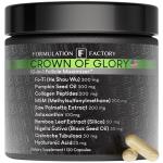 Crown of Glory 10 in 1 Hair Growth Maximizer, DHT Blocker Supplement, Saw Palmetto, Fo-Ti, Collagen, Pumpkin Seed Oil & More, Supports Thicker, Stronger Hair & Scalp Health (120 Capsules - 2 Months)