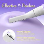 OLOV slim Facial Hair Removal for Women, Painless Eyebrow Trimmer with Pivoting Head, Electric Battery Operated Body Hair Remover with 2 Replaceable Blade for Face Neck Chin Bikini, Purple