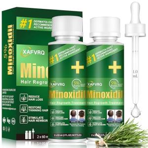 5% Minoxidil for Men, 2PCS Minoxidil for Women Hair Growth Products, Extra Strength Minoxidil Topical Hair Loss Regrowth Treatment Serum with Rosemary & Biotin, Upgraded formula light & Non-Greasy