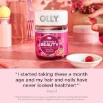 OLLY Undeniable Beauty Gummy, For Hair, Skin, Nails, Biotin, Vitamin C, Keratin, Chewable Supplement, Grapefruit, 30 Day Supply - 60 Count
