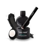 THICK FIBER Root Touch Up Powder - Water & Sweat Resistant Hair Loss Concealer Set for Thinning Hair Women, Includes Brush (Black)