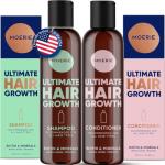 Moerie Volumizing Shampoo and Conditioner for Hair Loss - Thickening Products with Ingredients of Natural Origin - Over 100 Active Ingredients for Thick, Long, Luscious Hair, 2 X 8.45 Fl Oz
