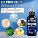 5% Minoxidil for Men and Women Hair Growth Oil, Monoxide Beard Hair Growth Serum Products, Hair Regrowth Treatment for Hair Loss, Thicker Fuller Hair (2 x 60ML)