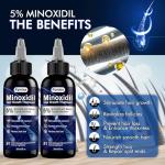 5% Minoxidil for Men and Women Hair Growth Oil, Monoxide Beard Hair Growth Serum Products, Hair Regrowth Treatment for Hair Loss, Thicker Fuller Hair (2 x 60ML)