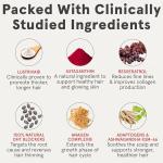 iRestore Advanced Hair Growth Supplement for Women with Lustriva, Hair Vitamins for Faster Hair Regrowth, Best for Hair Loss and Thinning, 1 Month Supply - 1 Count (Pack of 1) - Black