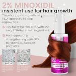 2% Minoxidil for Women Hair Regrowth Spray– Minoxidil Thicker & Fuller Topical Solution for Hair Loss Treatment, Follicle Reactivation - 60 ml (Pack of 2)