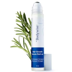 Be Bodywise Rosemary Hair Growth Serum Roll On 25 ml – 3% Rosemary, 3% Redensyl & 2% Anagain | DHT-Blocking Scalp Serum Boosts Oxygen Flow, Reduces Hair Fall | Paraben/Sulfate-Free | Women & Men