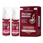 Yzmoffer 5% Minoxidil Foam for Women, Hair Regrowth Treatment for Thinning Hair and Hair Loss, Lightweight Non-Greasy Formula, Dermatologist Recommended, 2 × 60g (2-Month Supply)