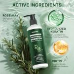 AMOADO Rosemary & Hydrolyzed Keratin Hair Growth Shampoo, Organic Natural Shampoo for Thinning hair & Hair Loss with Biotin Mint Ginger Tea Tree, Paraben and Sulfate Free 10.15 fl. oz