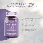 Hair Skin and Nails Vitamins for Women – Extra Strength 6000mcg Biotin Hair Gummies with Marine Collagen, Vitamin E, A, C & PABA for Hair Growth, Healthy Skin & Nails – Made in US, Passion Fruit, 60ct