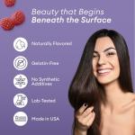 Hair Skin and Nails Vitamins for Women – Extra Strength 6000mcg Biotin Hair Gummies with Marine Collagen, Vitamin E, A, C & PABA for Hair Growth, Healthy Skin & Nails – Made in US, Passion Fruit, 60ct