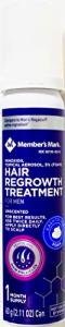 Member's Mark Minoxidil Topical Aerosol 5% Unscented FOAM Hair Regrowth Treatment for Men Rogaine (1 Month Supply)