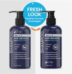 Uttse Biotin Hair Growth Shampoo for Men: Natural Thickening Shampoo with Tea Tree Oil Ginseng Mint for Hair Loss and Thinning Hair - 10.1 fl.oz, Dark Blue
