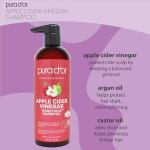 PURA D'OR Apple Cider Vinegar Thin2Thick Set (16oz x 2) ACV Shampoo & Conditioner, Clarifying - Biotin, Keratin, Caffeine, Castor Oil, Aloe - All Hair Types, Men & Women (Packaging may vary)